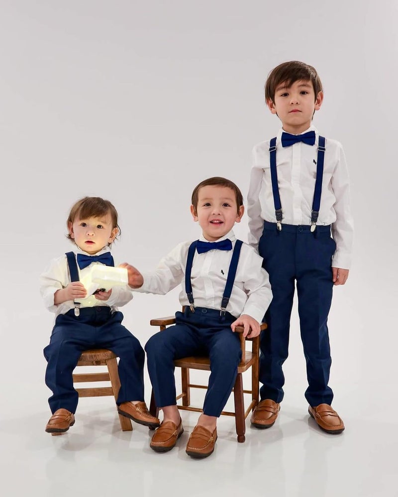 GUCHOL Kids Black Suspenders Bow Tie for Boys and Girls Adjustable Elastic Classic Accessory Sets Age 1 to 13 Year (Black, 33 INCH (6-13 Year) - Image 5